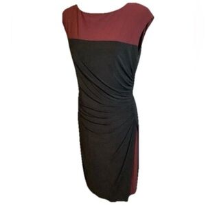 Ralph Lauren NWT Holiday Black Red Sleeveless Sheath Dress Size 10